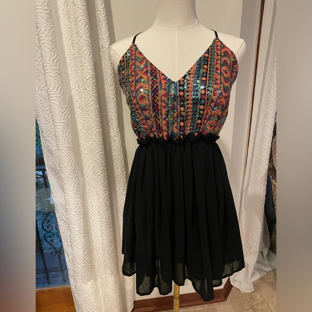 WINDSOR Colorful Geometric Patterned Dress Homecoming Mitzvah NWT Small